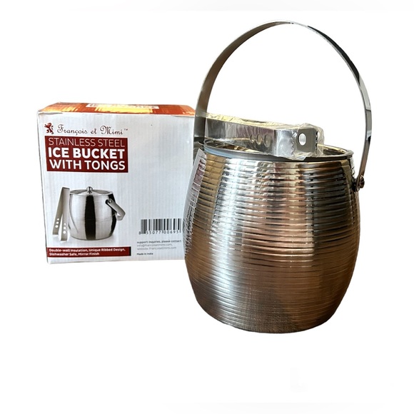 Ice Bucket with Tongs from Francois et Mimi, NWOT, NIB - Picture 6 of 10